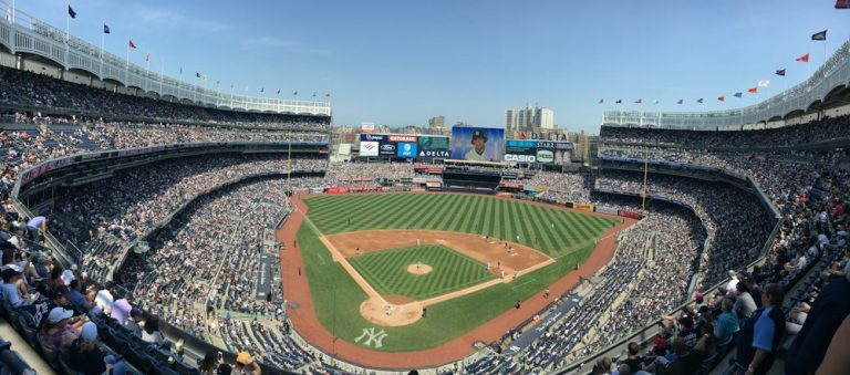 Aerial view of the ballpark in the Bronx
