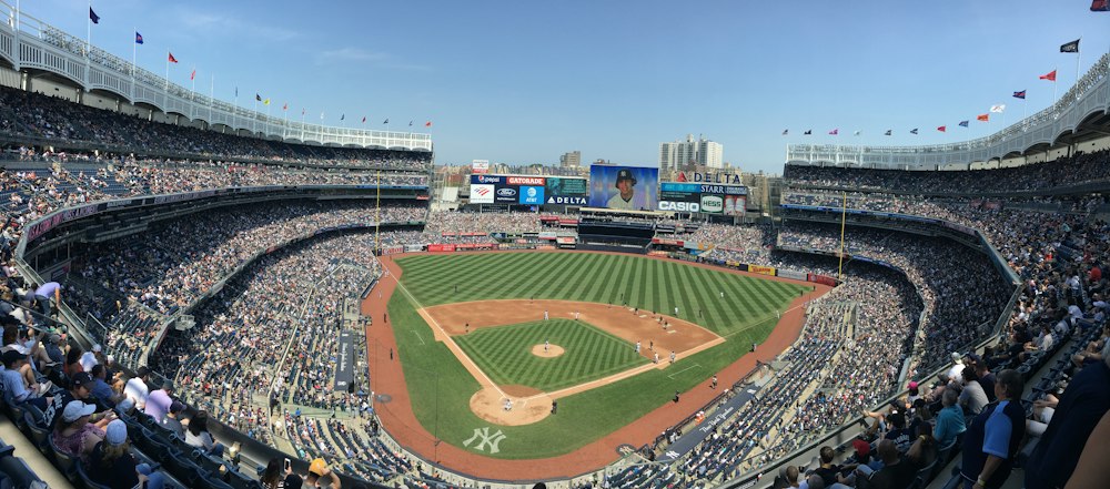 Aerial view of the ballpark in the Bronx